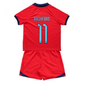 Maillot de foot Angleterre Marcus Rashford #11 Extérieur enfant Monde 2022 Manches Courte (+ pantalon court)